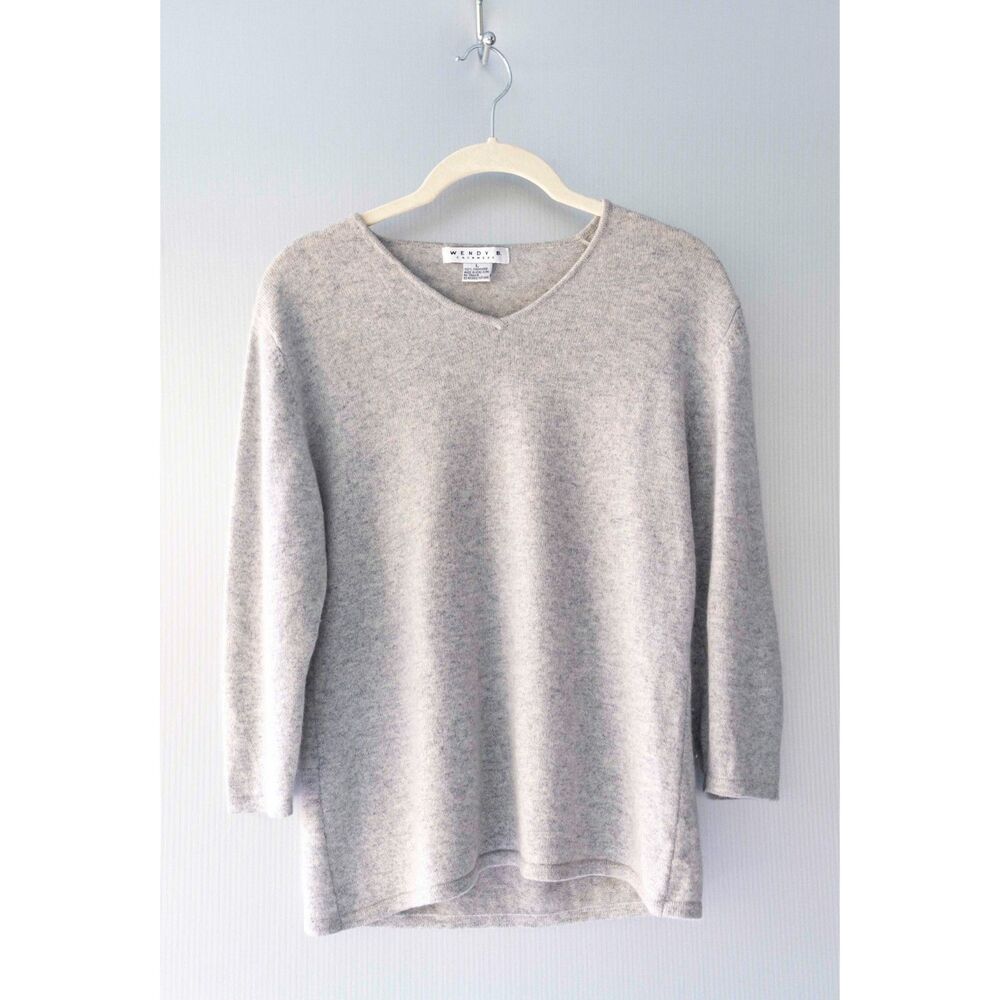 Wendy B 100% Cashmere Soft, Luxurious Sweater in Grey, Quiet Luxury